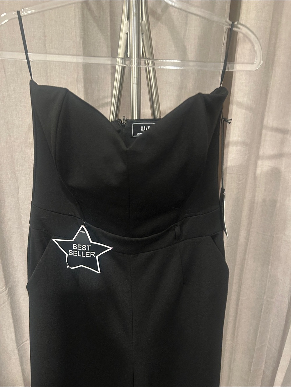NWT Have Black Strapless Wide-Leg Jumpsuit - Picture 5 of 9